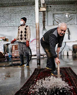 شستشوی سنتی قالی در قالیشویی کامرانیه  
